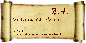 Nyilassy Adriána névjegykártya